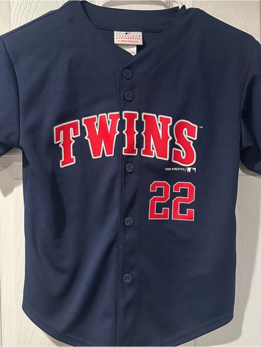 Twins Navy Kids Baseball Jersey - #22